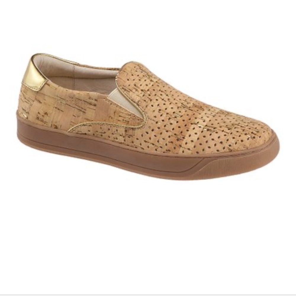 Johnston & Murphy Elaine natural/gold cork slip on shoes